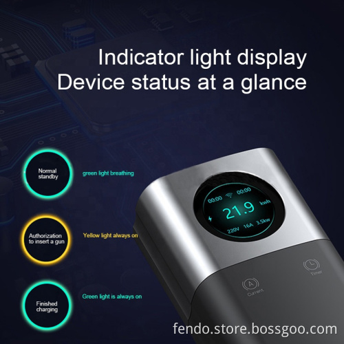 Portable and Wall-Mounted 7KW 32A Waterproof EV Charger with LED Display and App Control